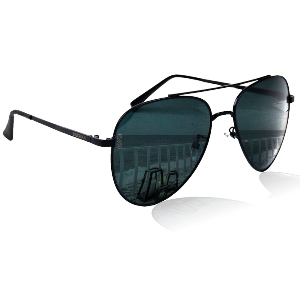 SIBERIAN Real Glass Lenses BLACK Classic Aviator Sunglasses Men/Women Size 60mm - Picture 10 of 16